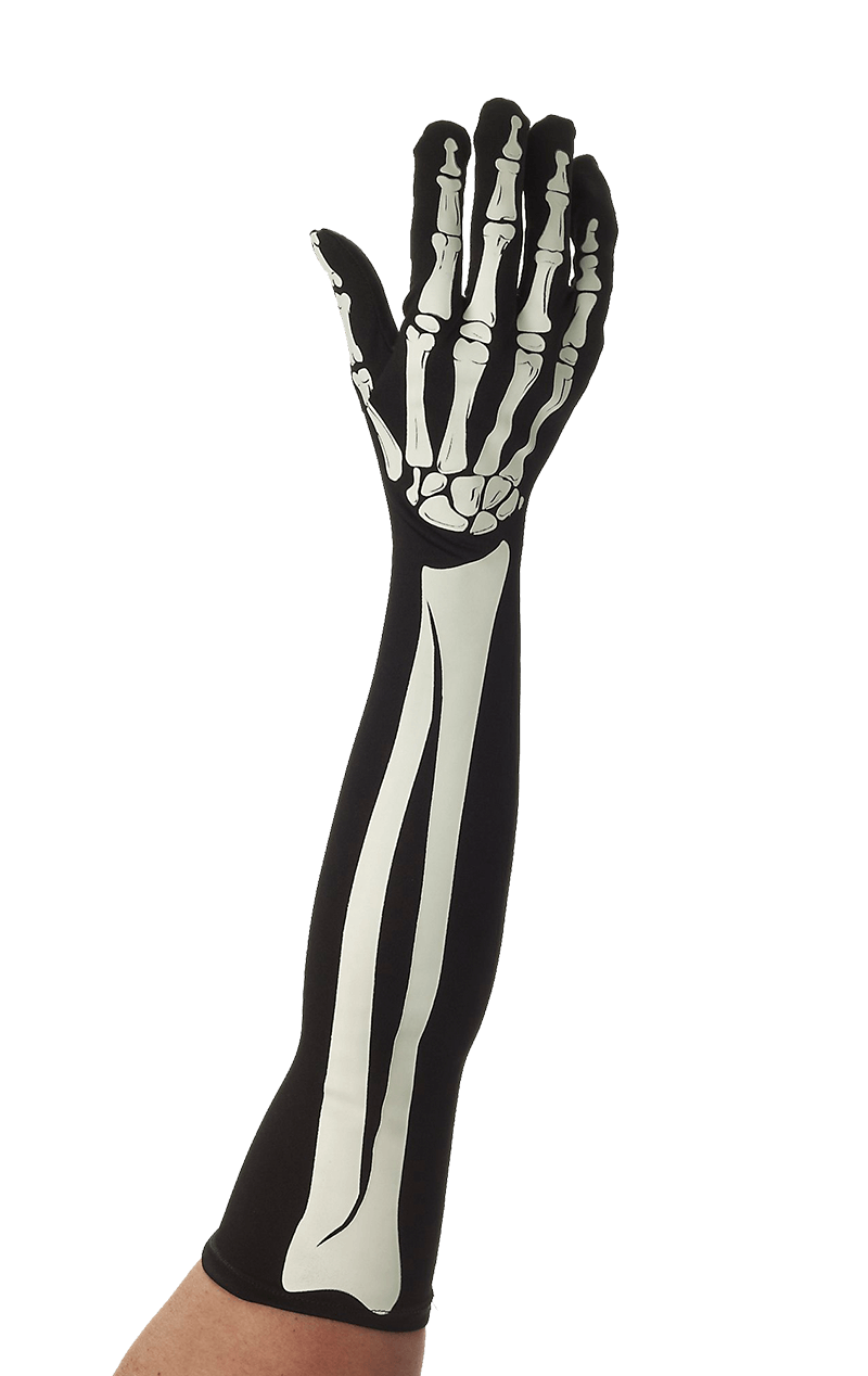 Long Skeleton Arm Gloves