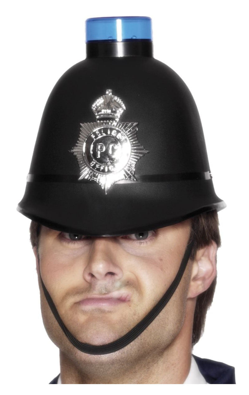 Blue Flashing Policeman Helmet Accessory