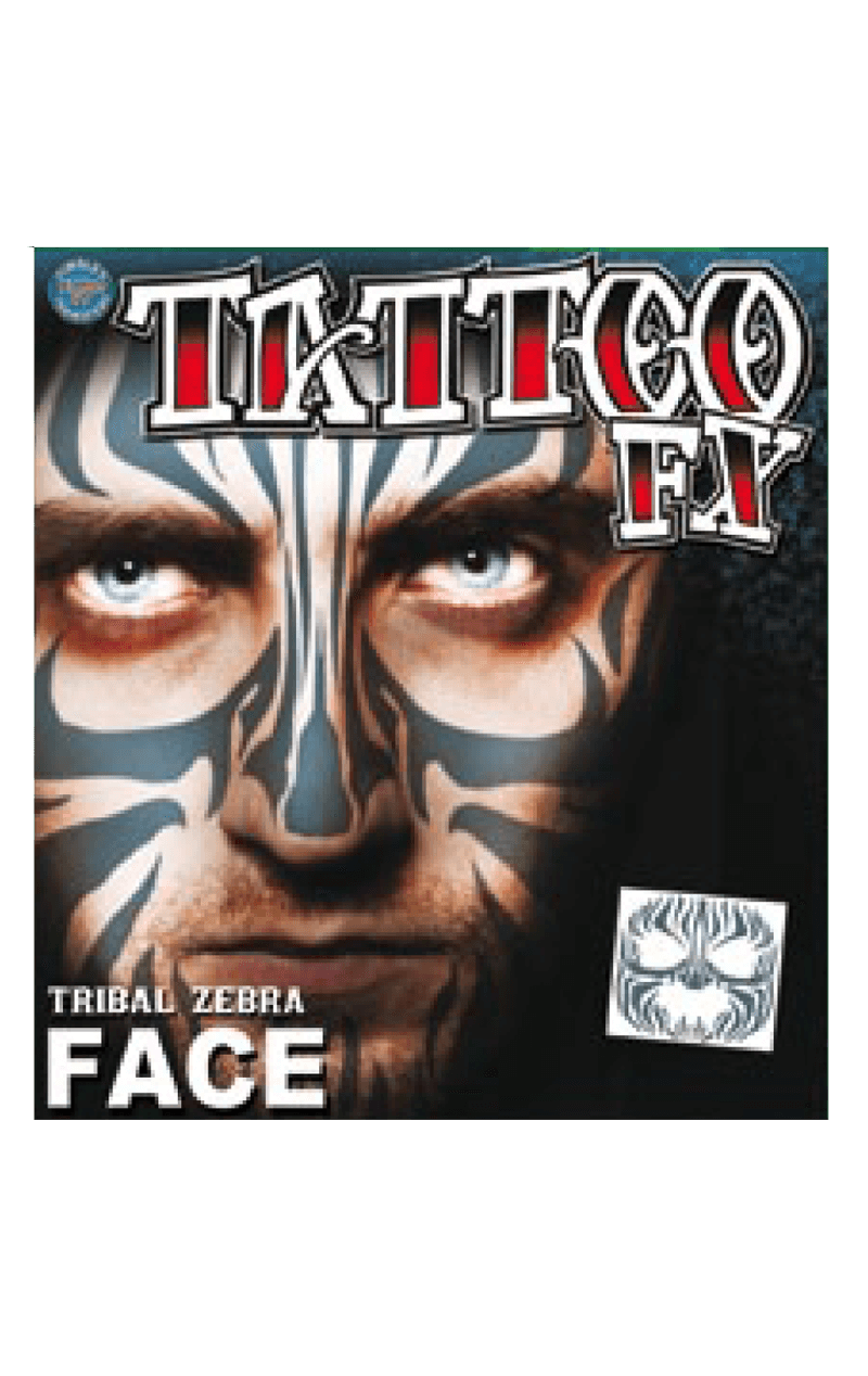 Tribal Zebra Face Tattoo