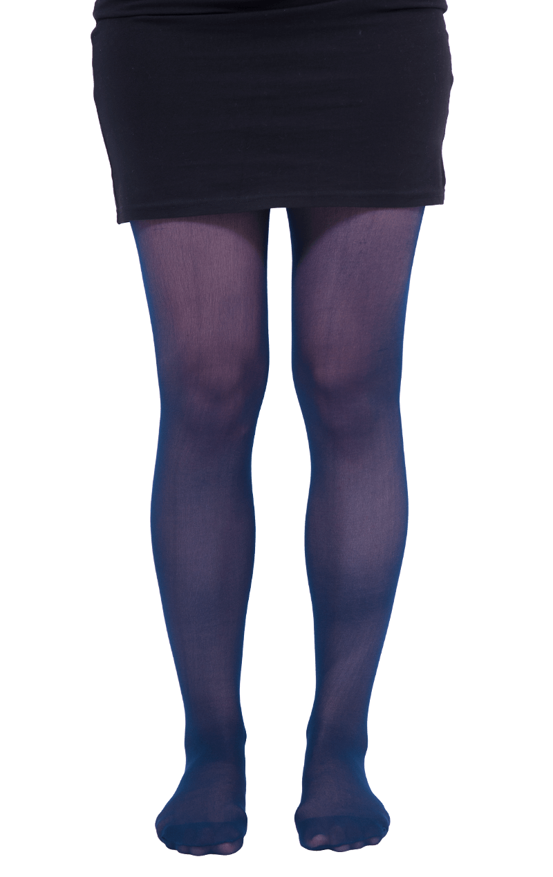 Adult Thick Translucent Tights Blue