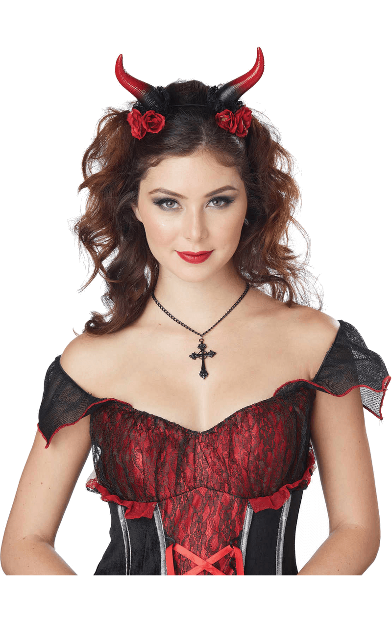 Adult Rose Devil Horns Accessory