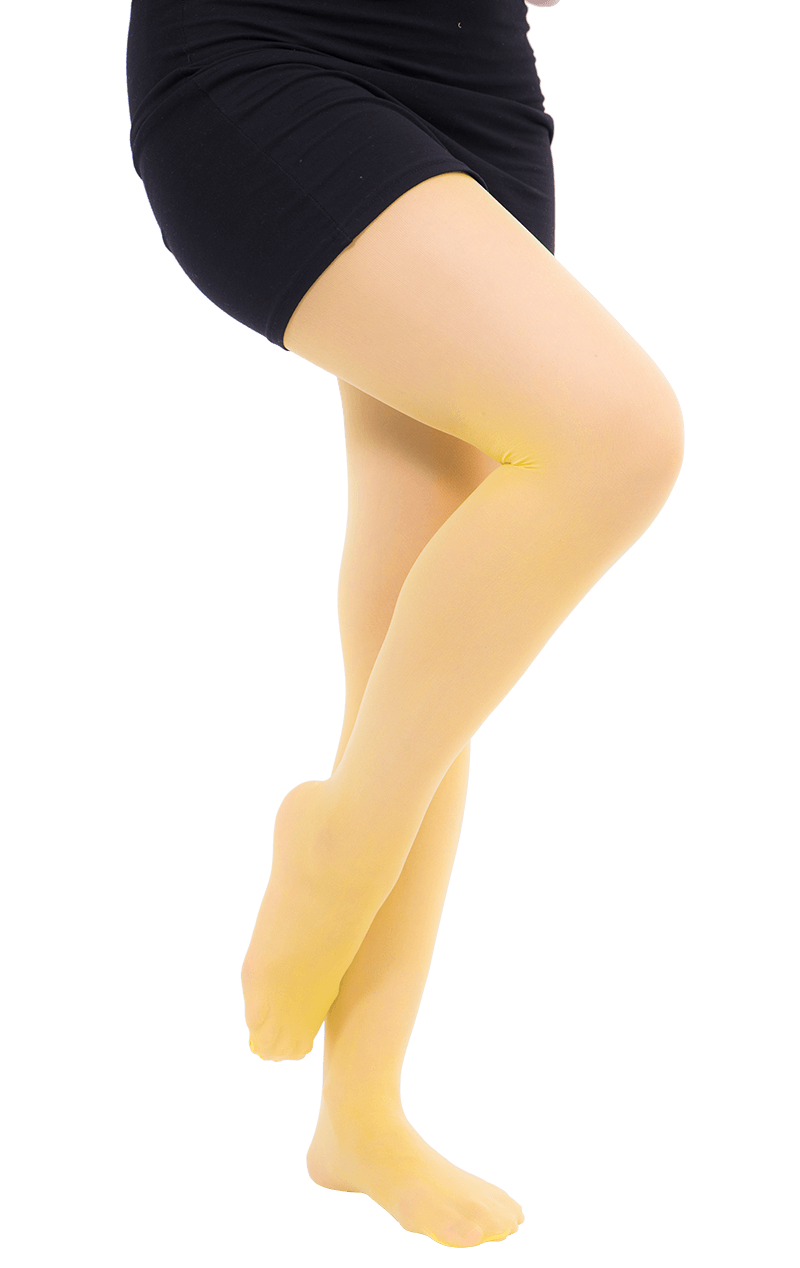 Adult Thick Translucent Tights Yellow