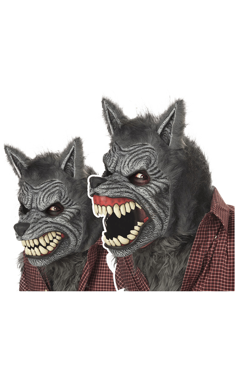 Grey Werewolf Ani-Motion Facepiece