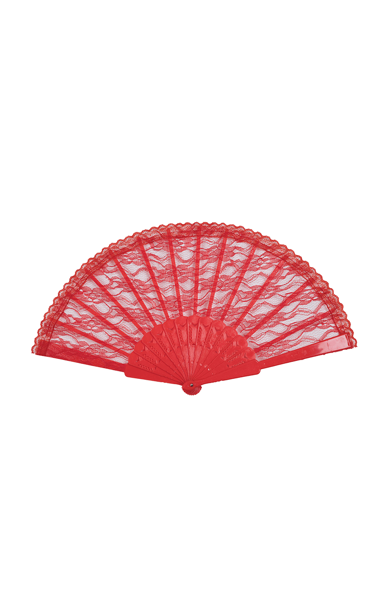 Red Lace Fan Accessory
