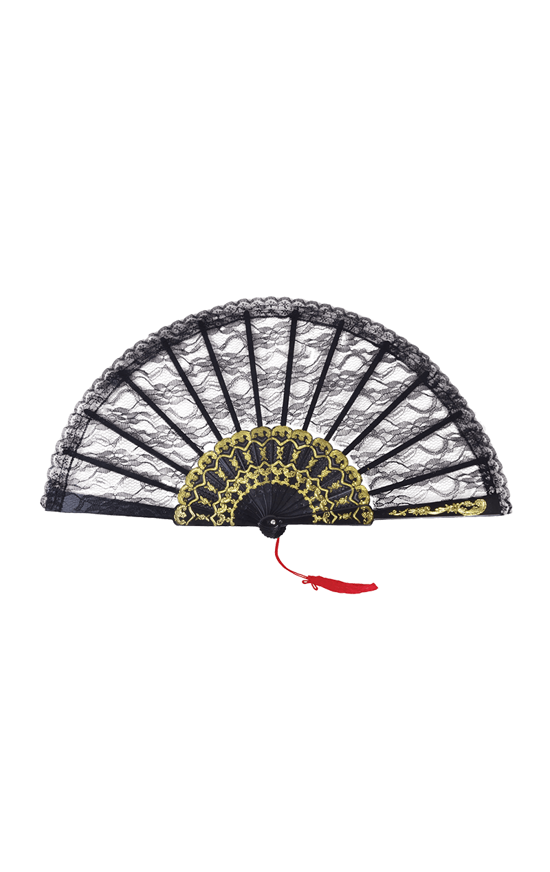 Black Lace Fan Accessory