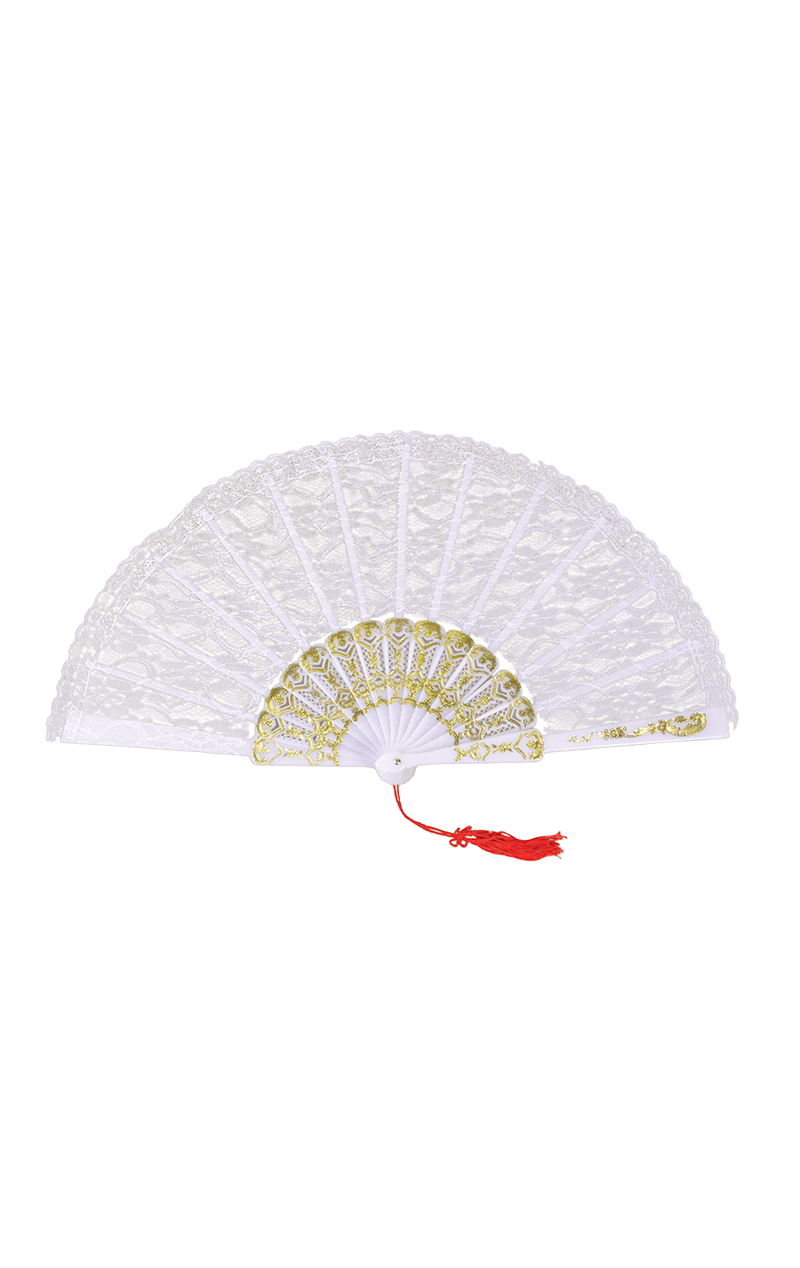 White Lace Fan Accessory