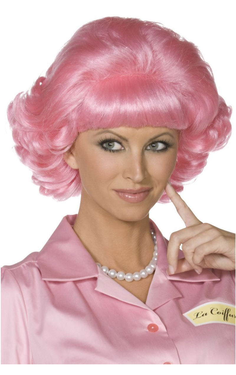 Womens Grease Frenchy Pink Wig