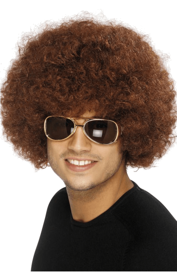 Brown Unisex Economy Afro Wig