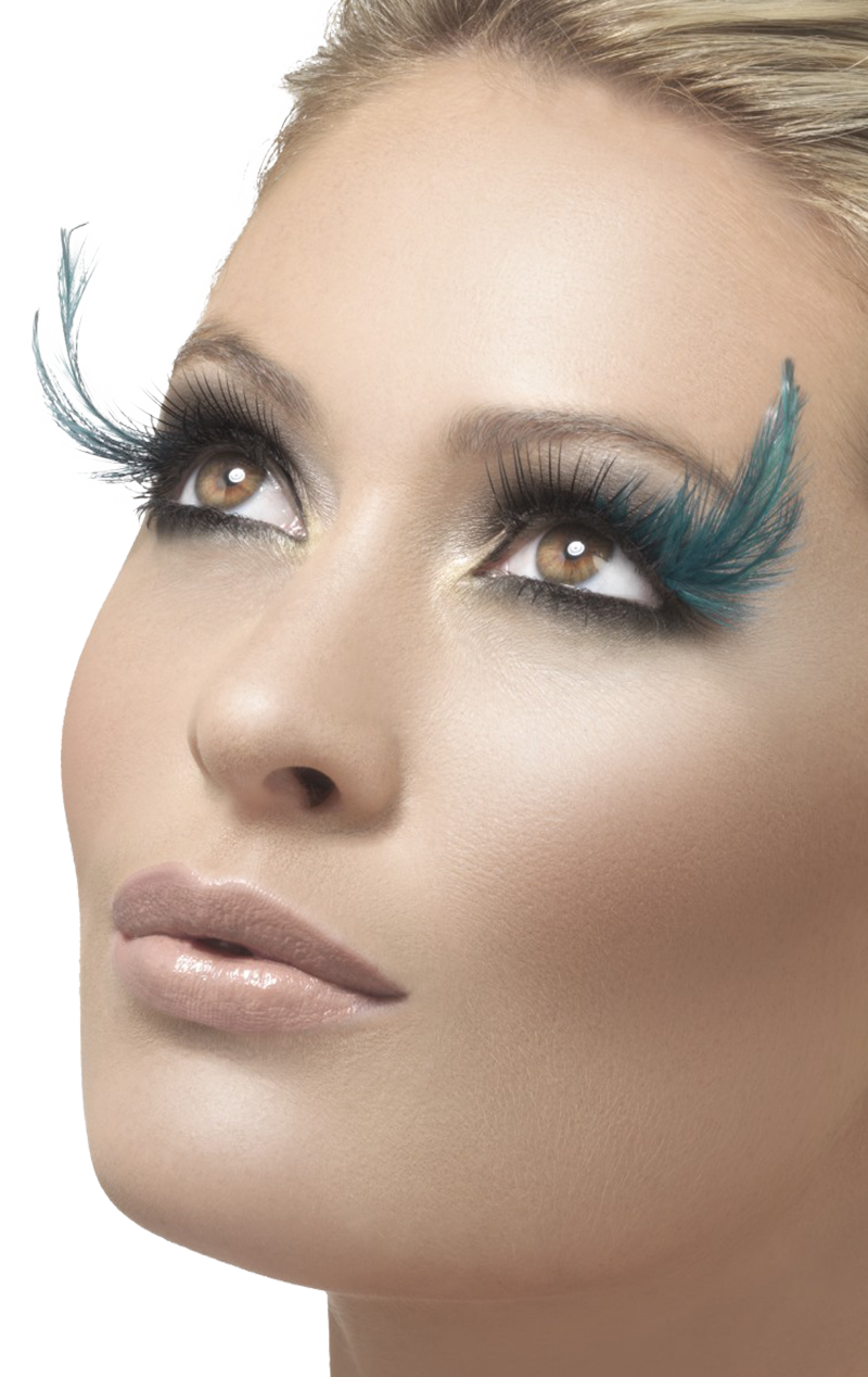 Teal Feather Eyelashes