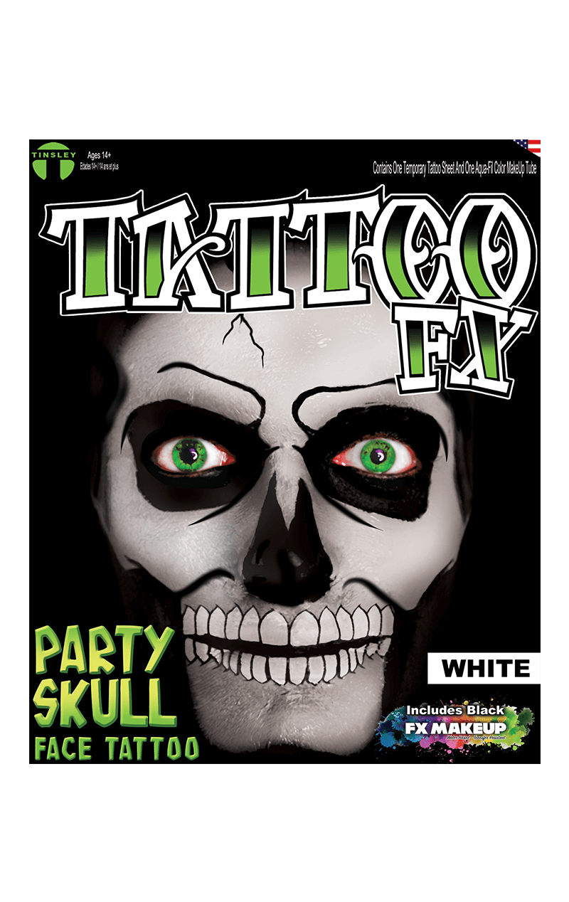 White Party Skull Tattoo FX