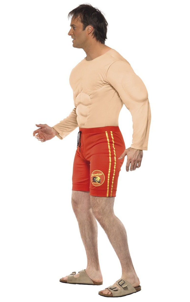 Mens Muscle Chest Baywatch Lifeguard Costume