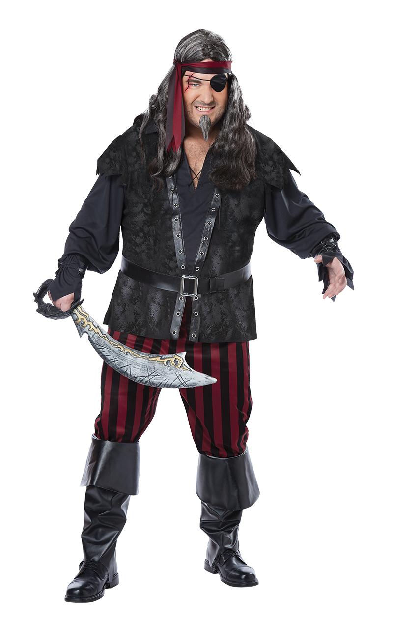 Mens Plus Size Ruthless Pirate Costume