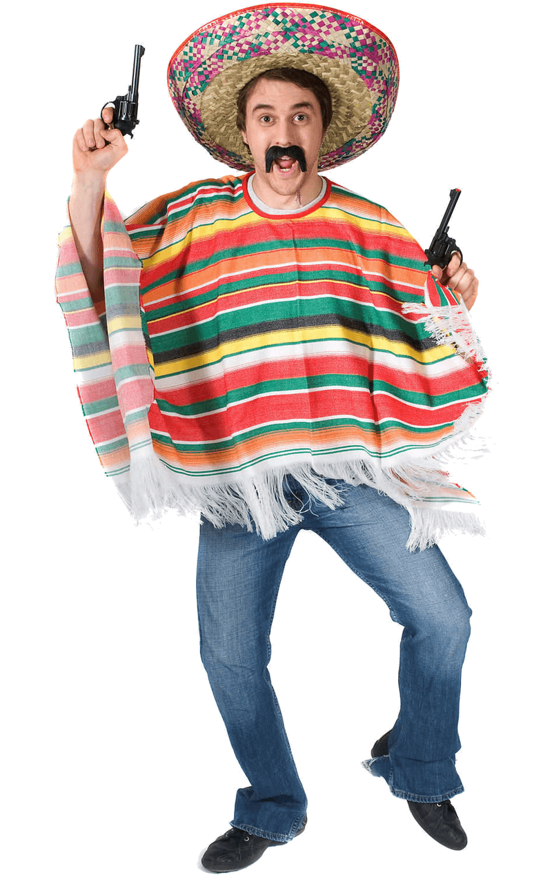 Adult Rainbow Mexican Poncho