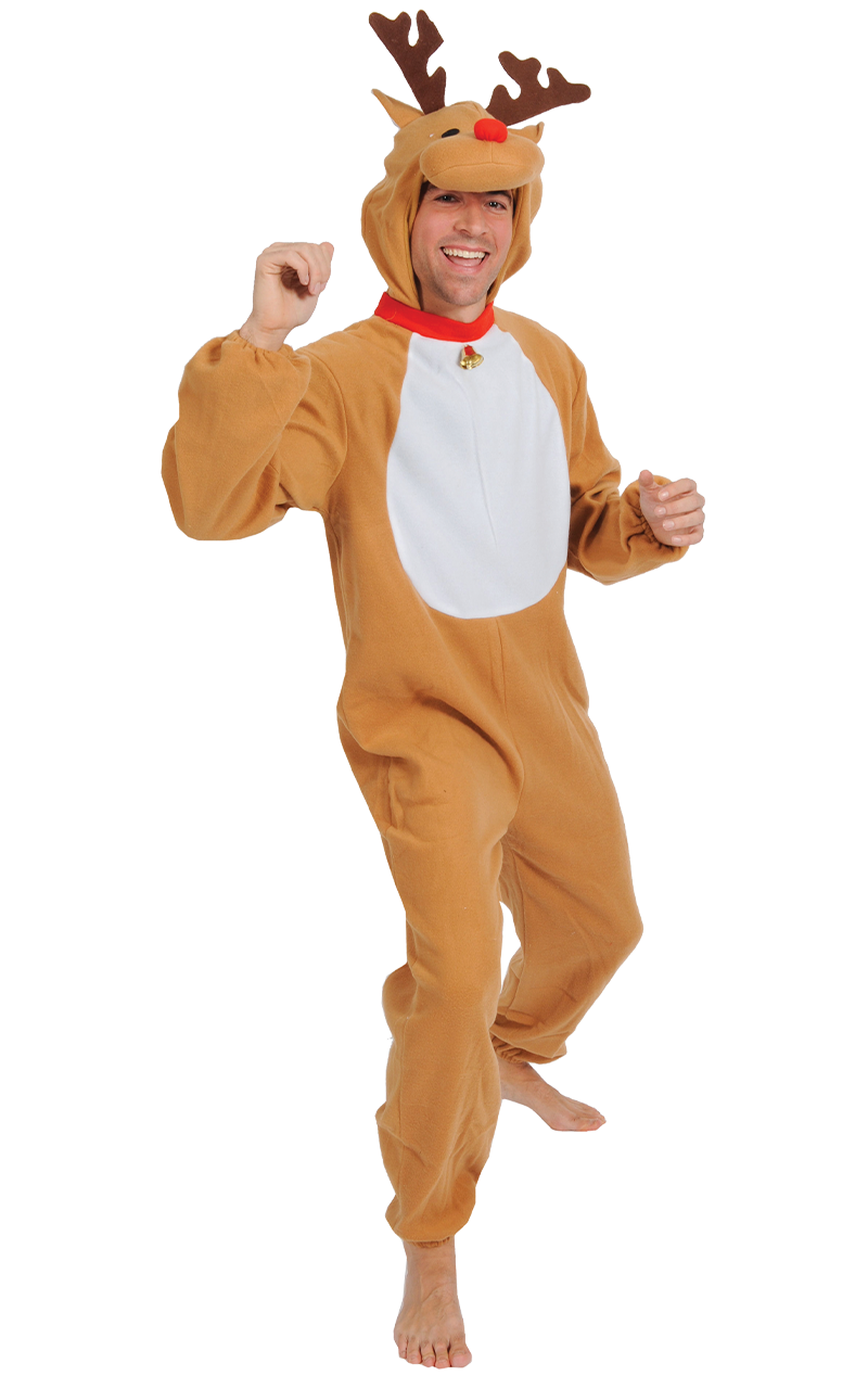 Adult Red Nose Christmas Reindeer Costume