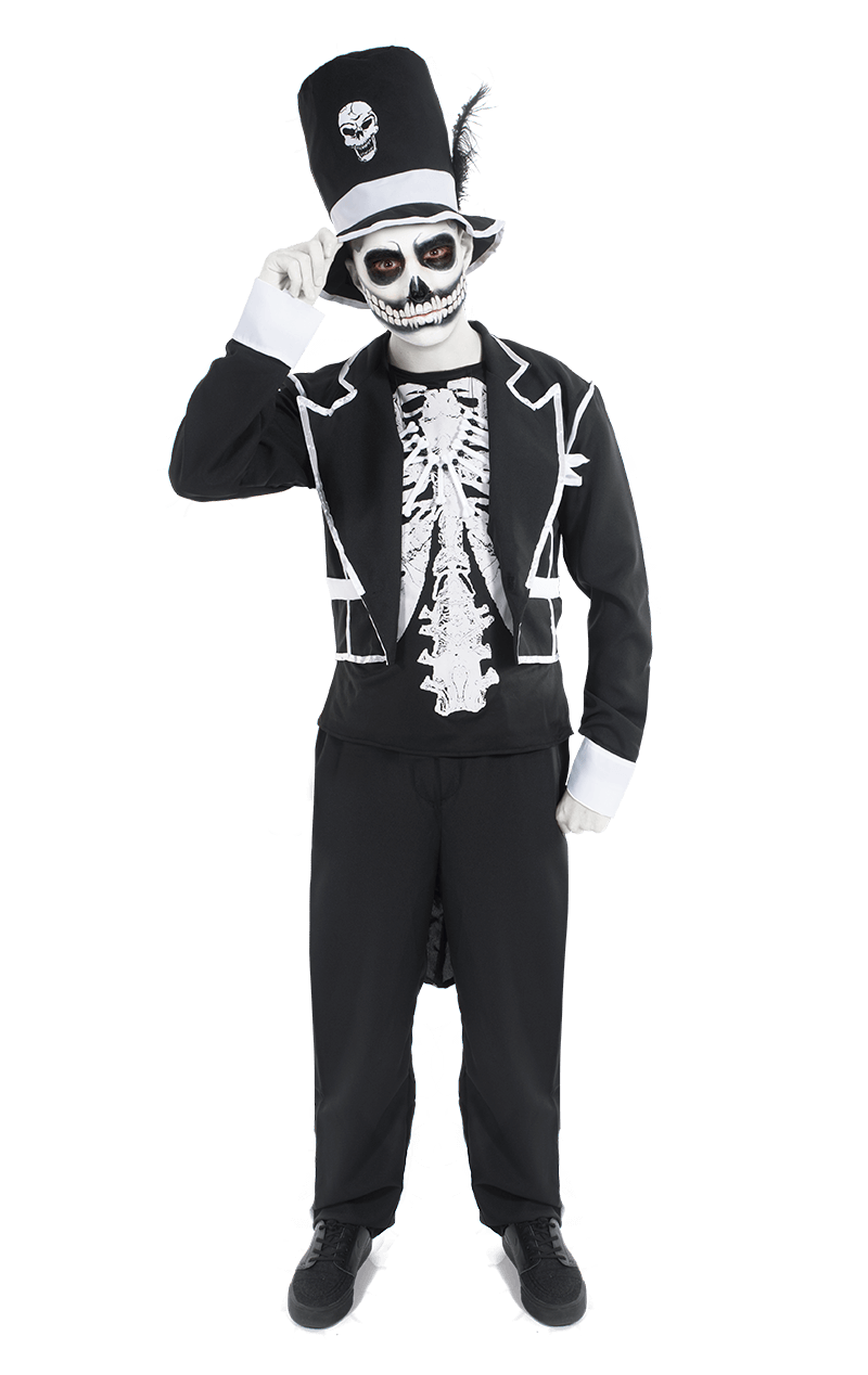 Mens Sophisticated Skeleton Costume