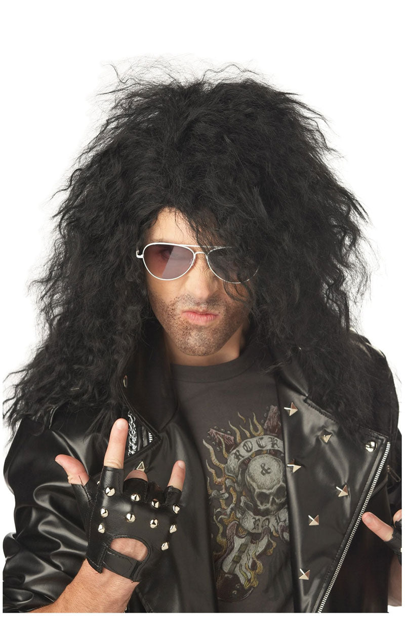 Adult Heavy Metal Rocker Black Wig