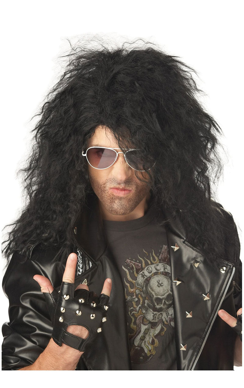 Adult Heavy Metal Rocker Black Wig
