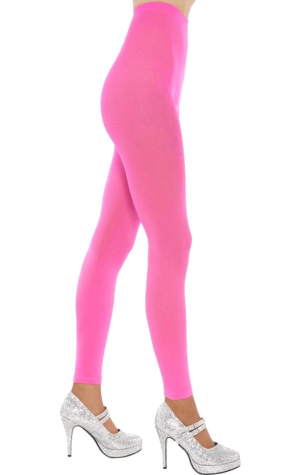 Neon Pink Footless Tights