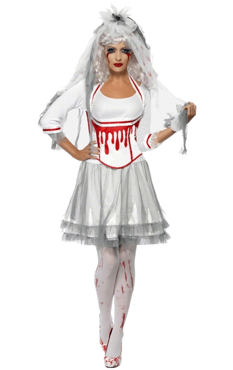 Womens Blood Drip Bride Halloween Costume