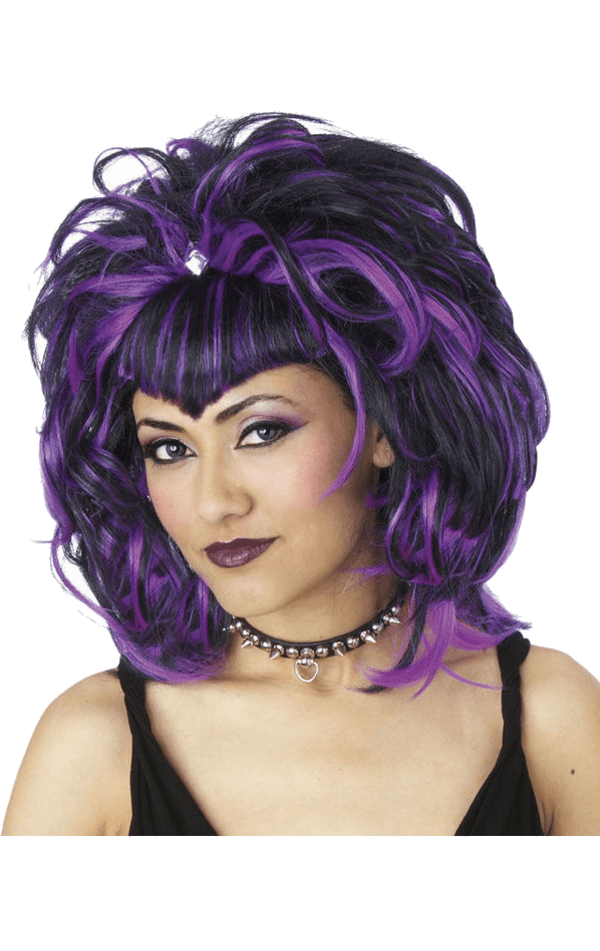 Evil Sorceress Black and Purple Wig