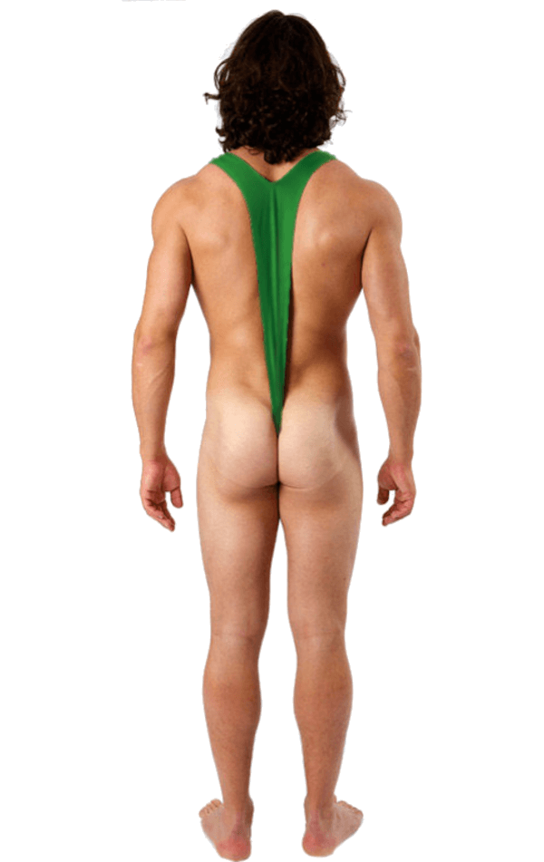 Mens Green Borat Mankini Costume