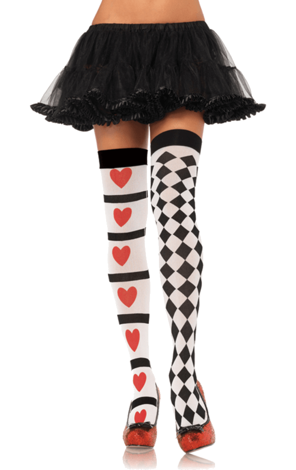Harlequin and Heart Stockings