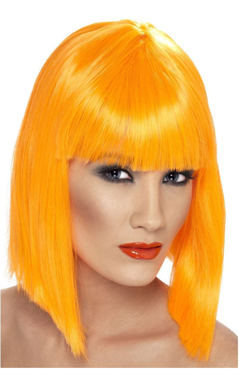 Adult Neon Orange Glam Wig