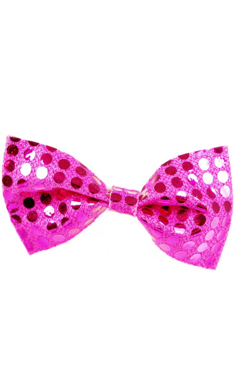 Pink Sequin Bow Tie Accessory