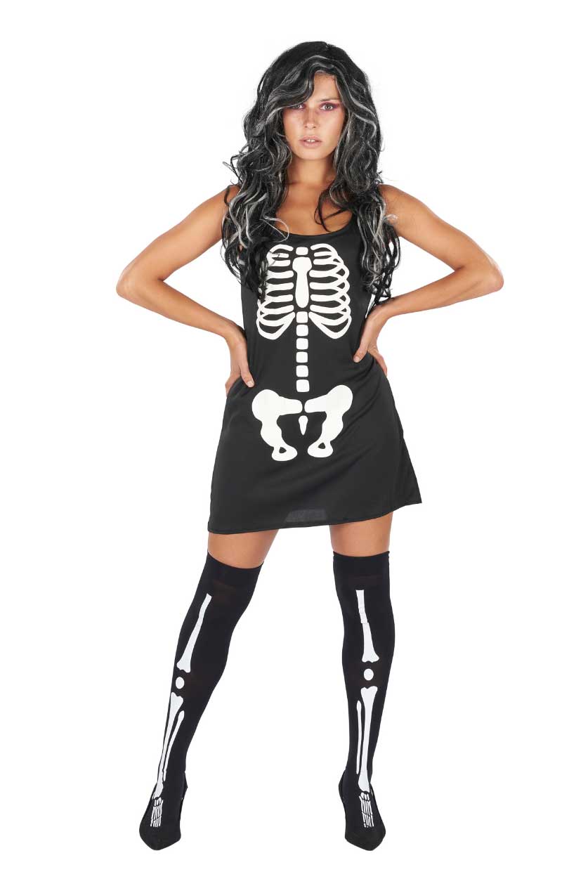 Womens Simple Skeleton Costume