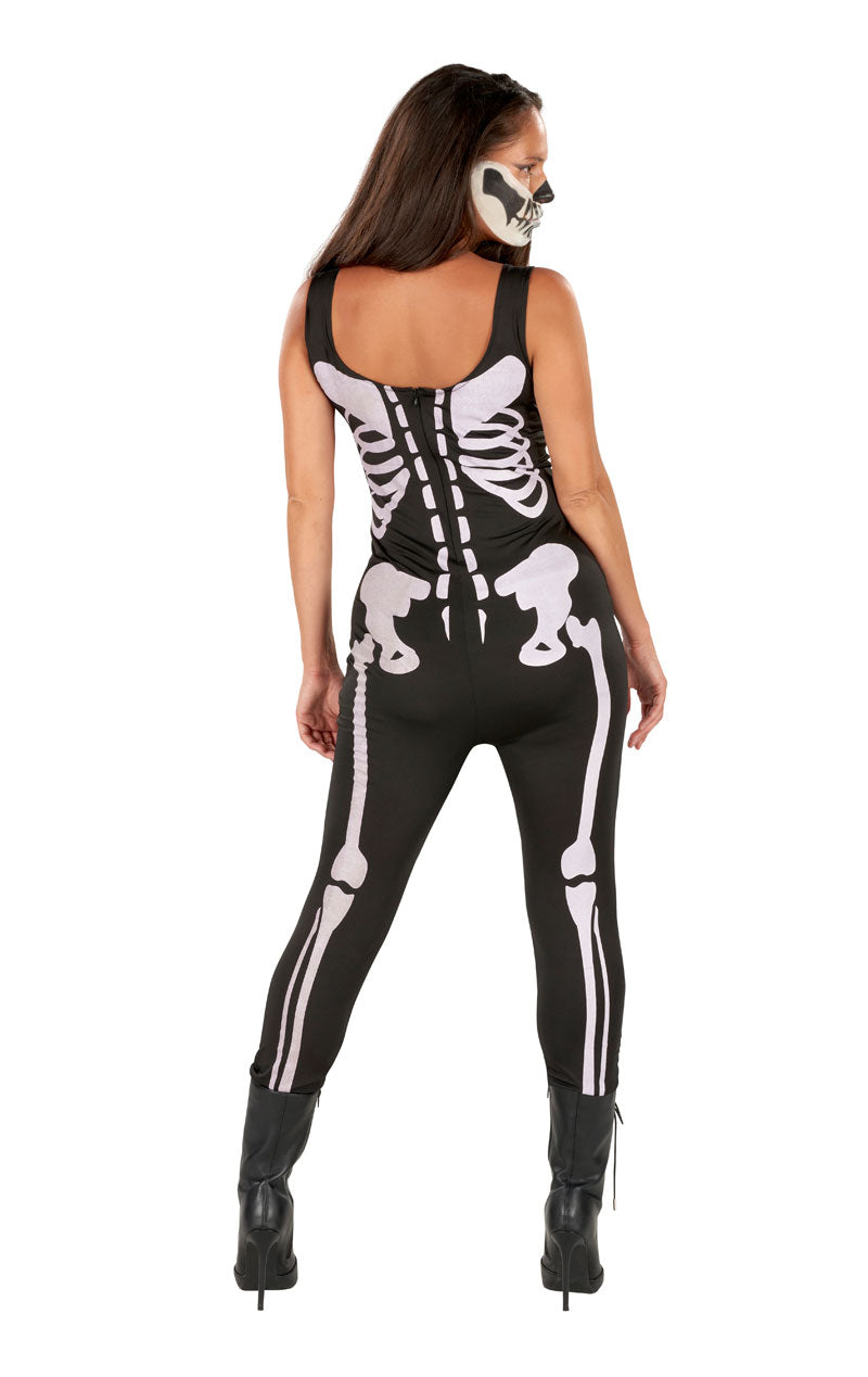 Womens Skeleton Jumpsuit Costume