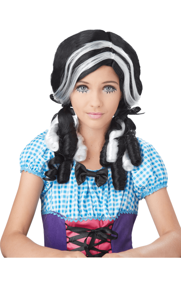 Black and White Doll Curls Wig