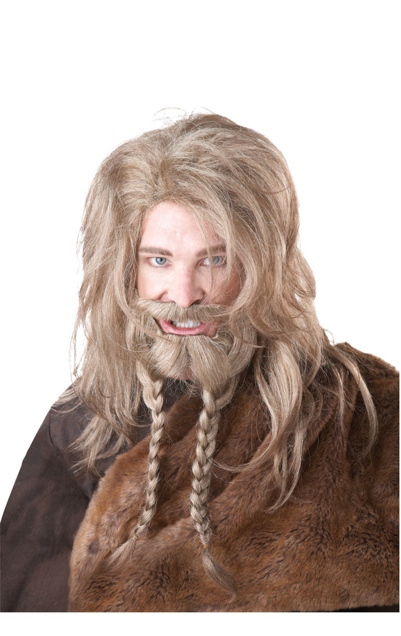 Blonde Viking Wig Beard and Moustache