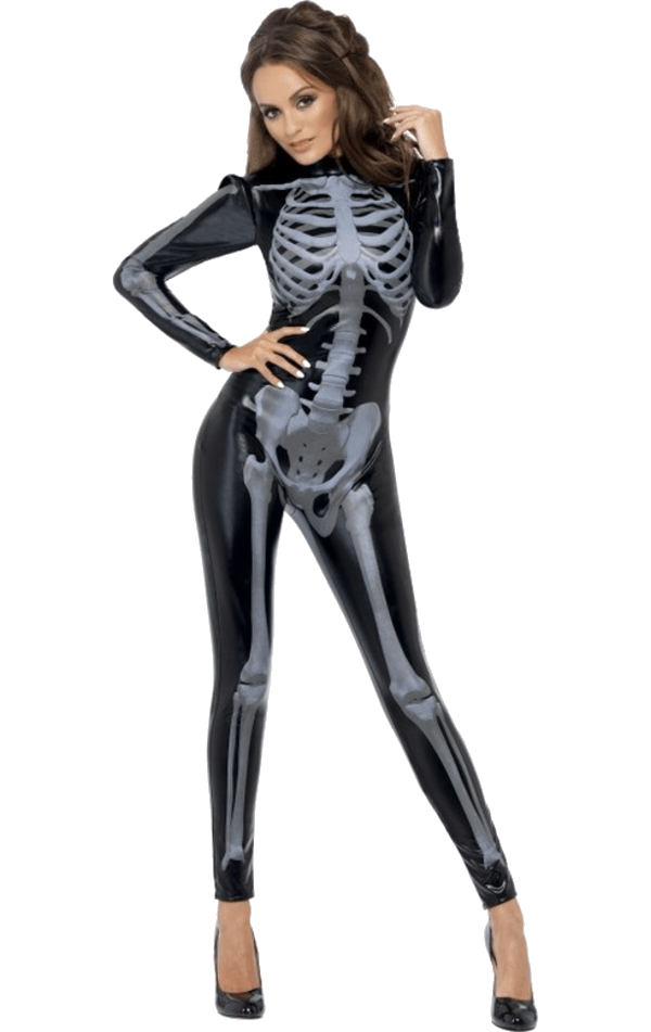 Womens Fever Skeleton Halloween Costume
