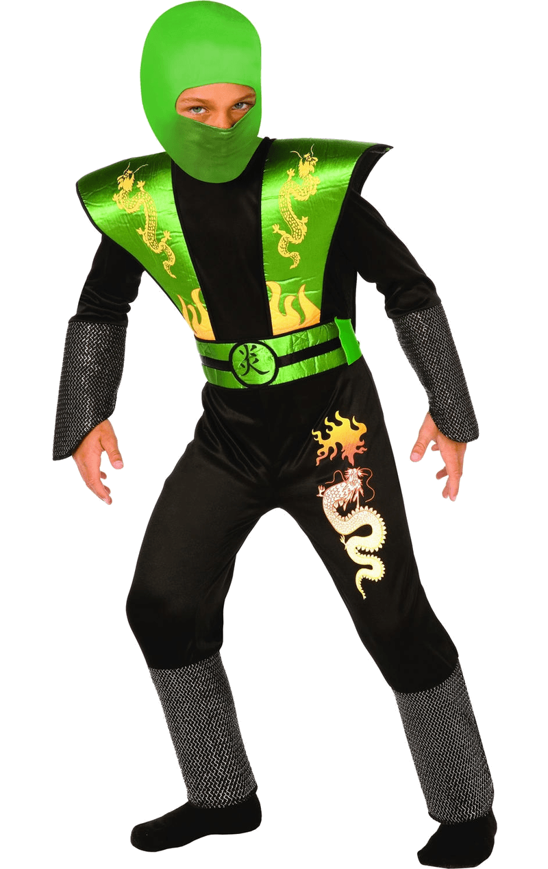 Kids Green Ninja Warrior Costume