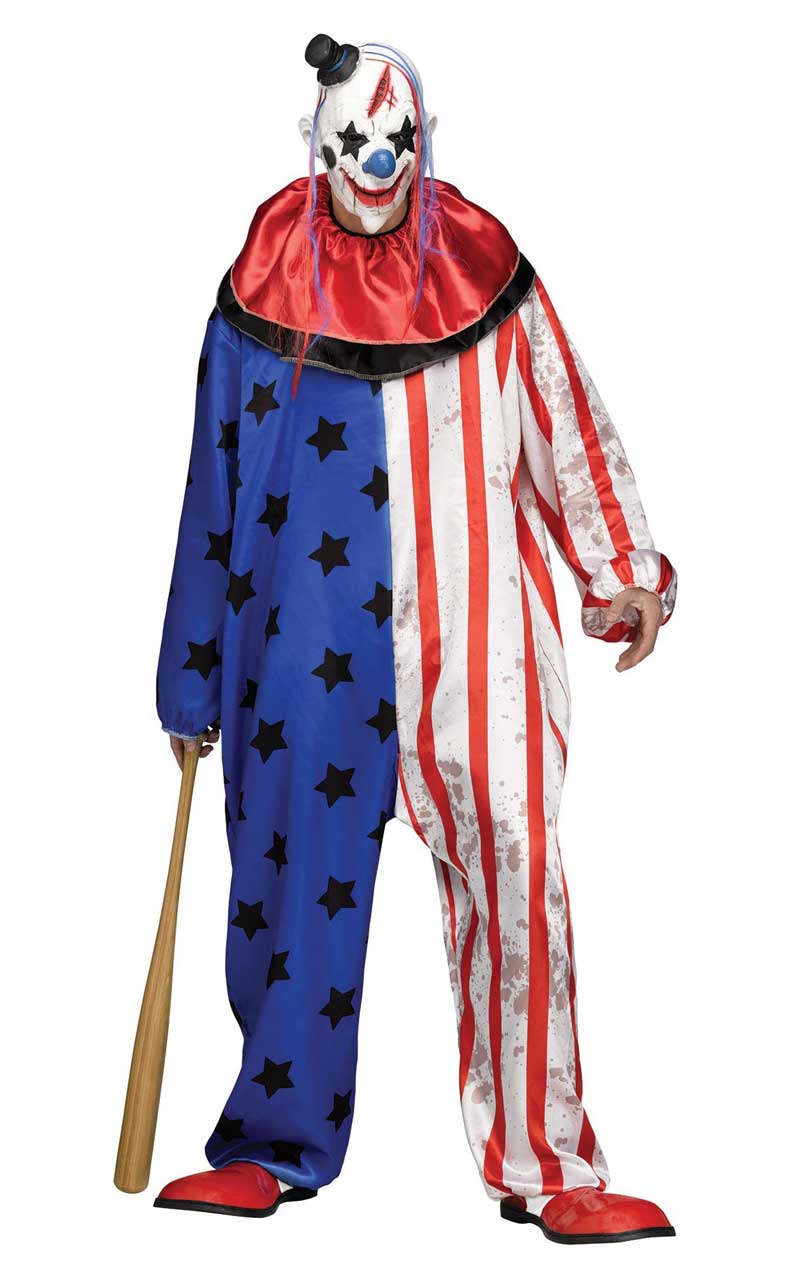 Adult Stars and Stripes Clown Costume