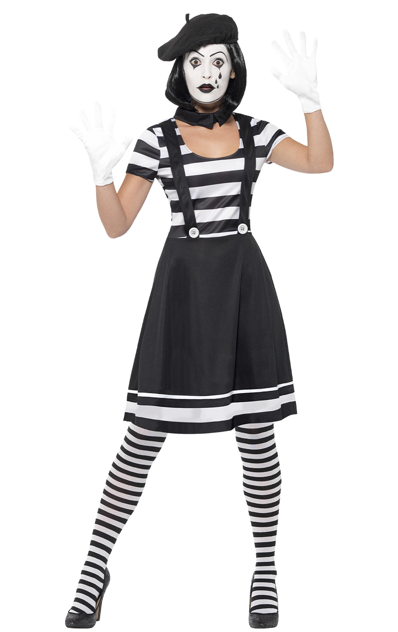 Adult Lady Mime Artist Costume