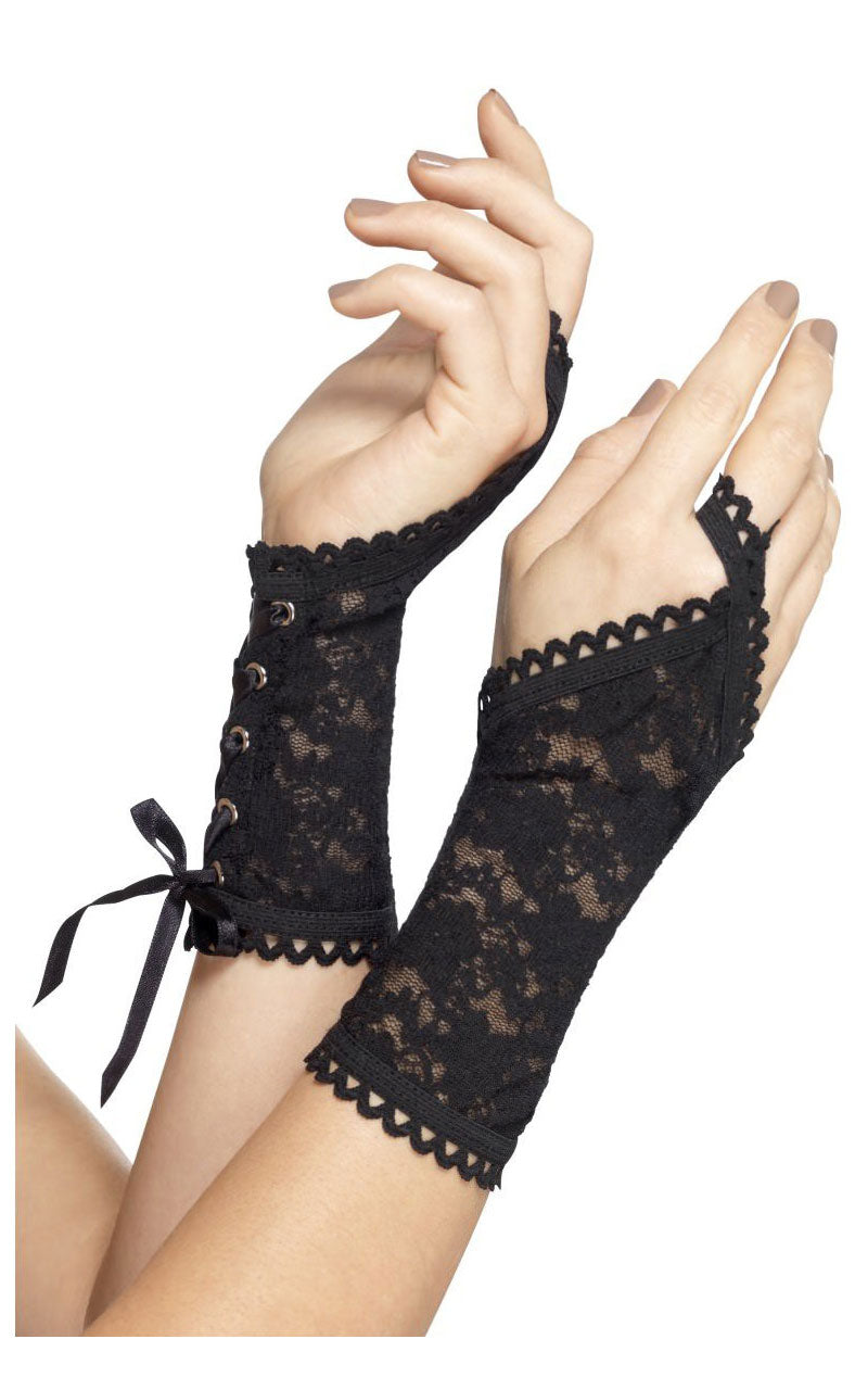 Adult Lace Glovettes Black