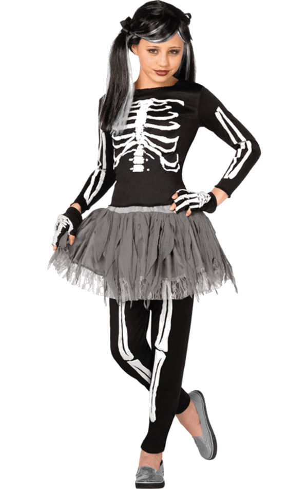 Kids Gothic Skeleton Halloween Costume