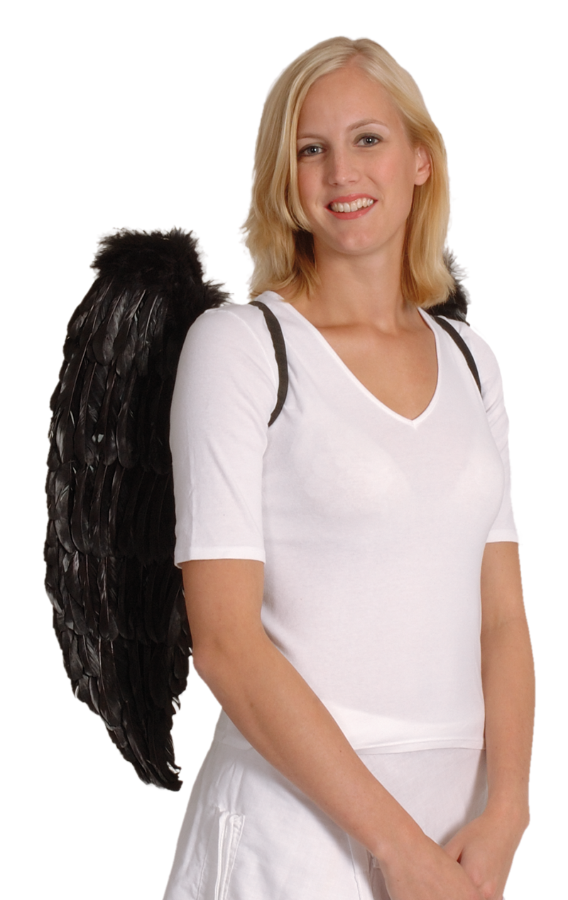 Black Angel Wings 65x65cm