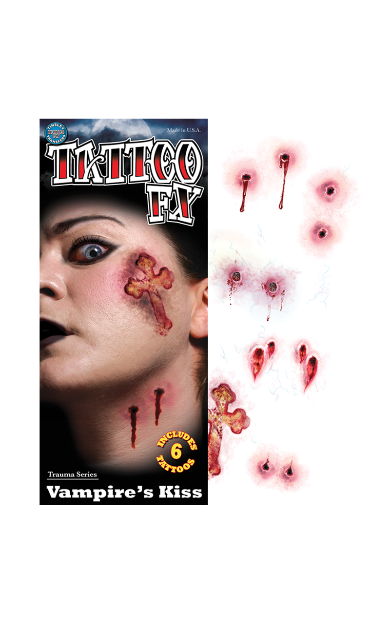 Vampire Kiss Temporary Tattoos Accessory