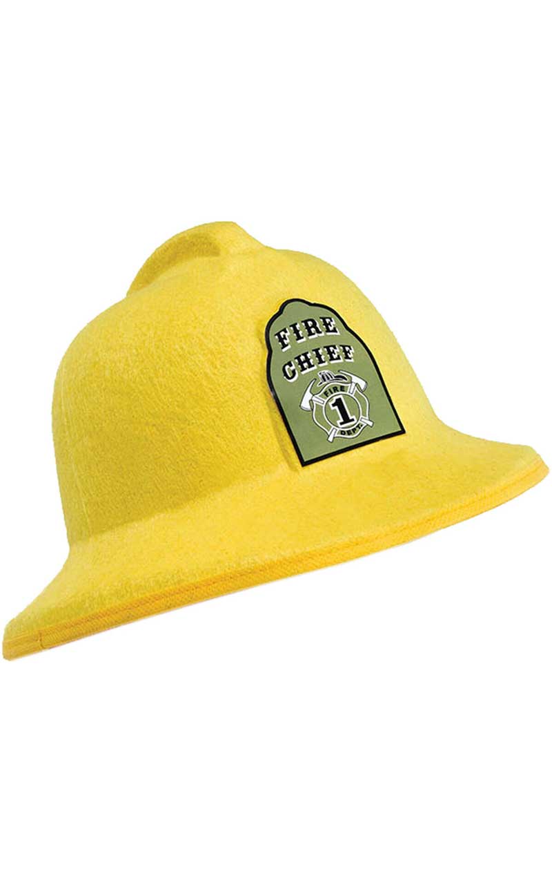 Yellow Felt Fireman Hat Accessory