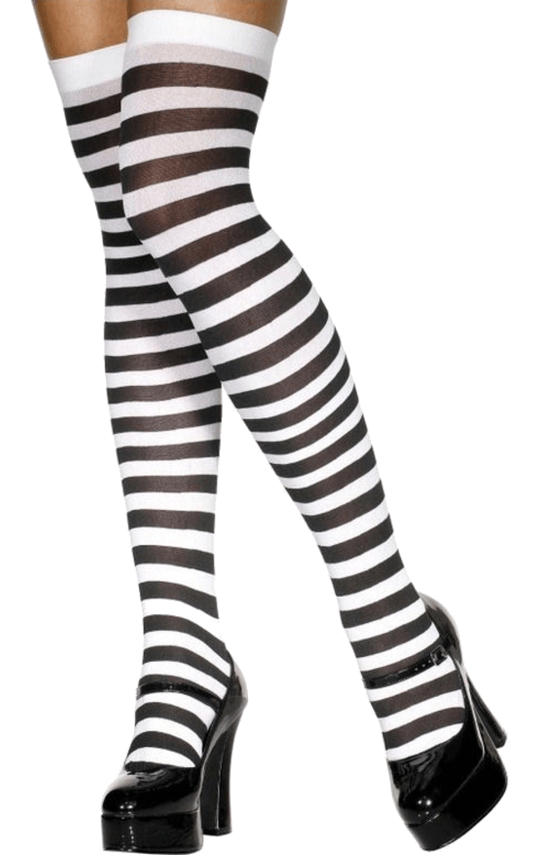 Black and White Stripe Stockings