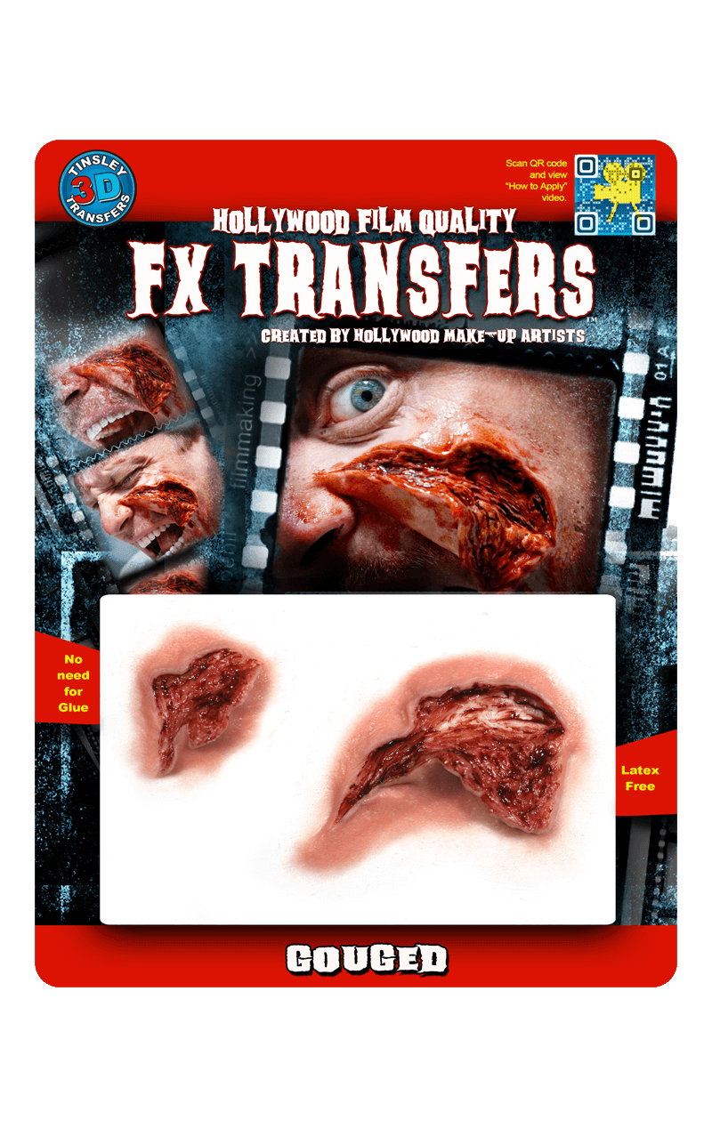 Gouged 3D FX Transfer Tattoo