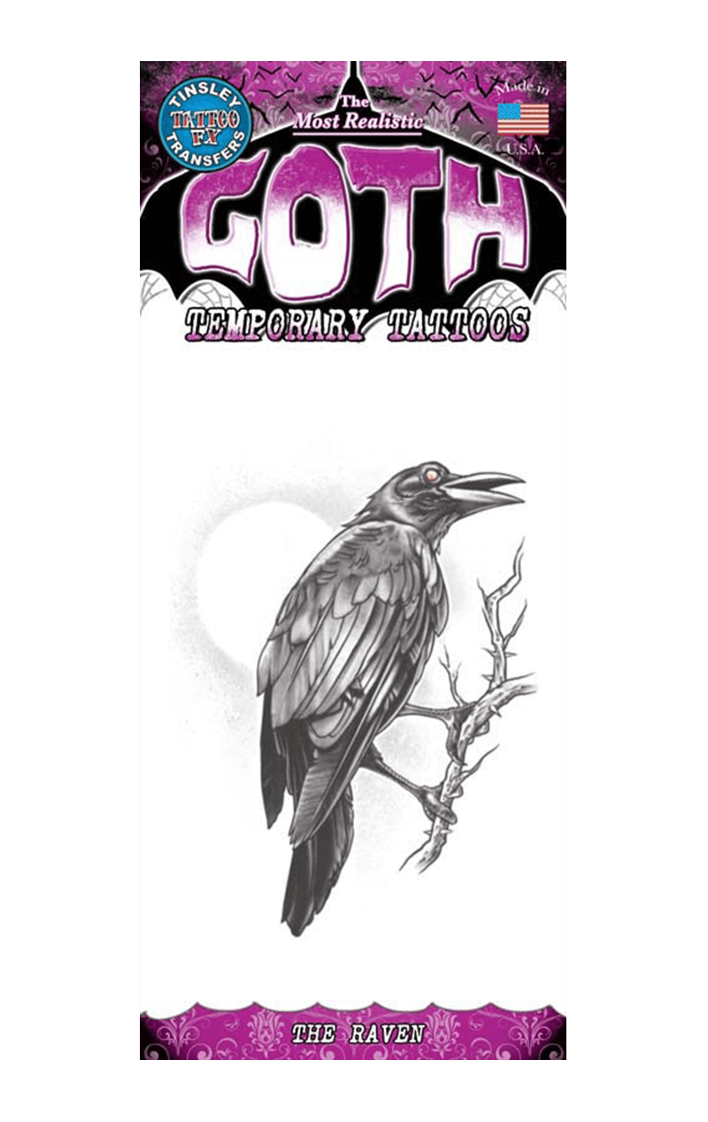Raven Goth Tattoo Transfer
