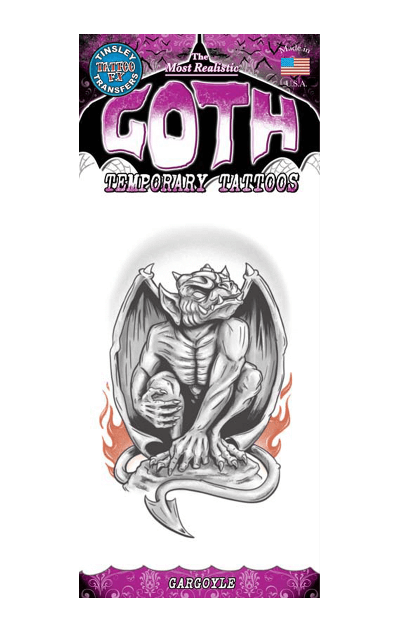 Gargoyle Goth Tattoo Transfer