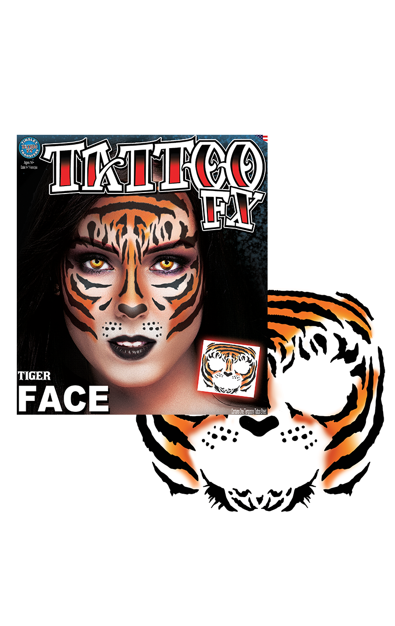 Tiger Face Tattoo Transfer