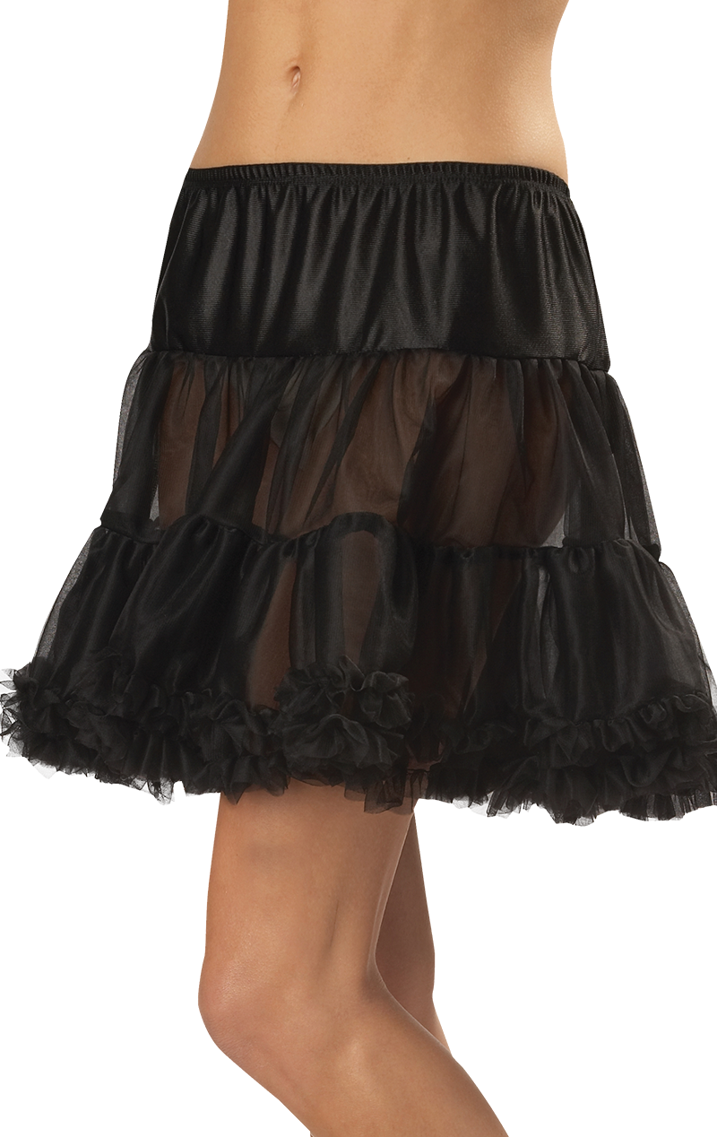 Black ruffle petticoat skirt hotsell