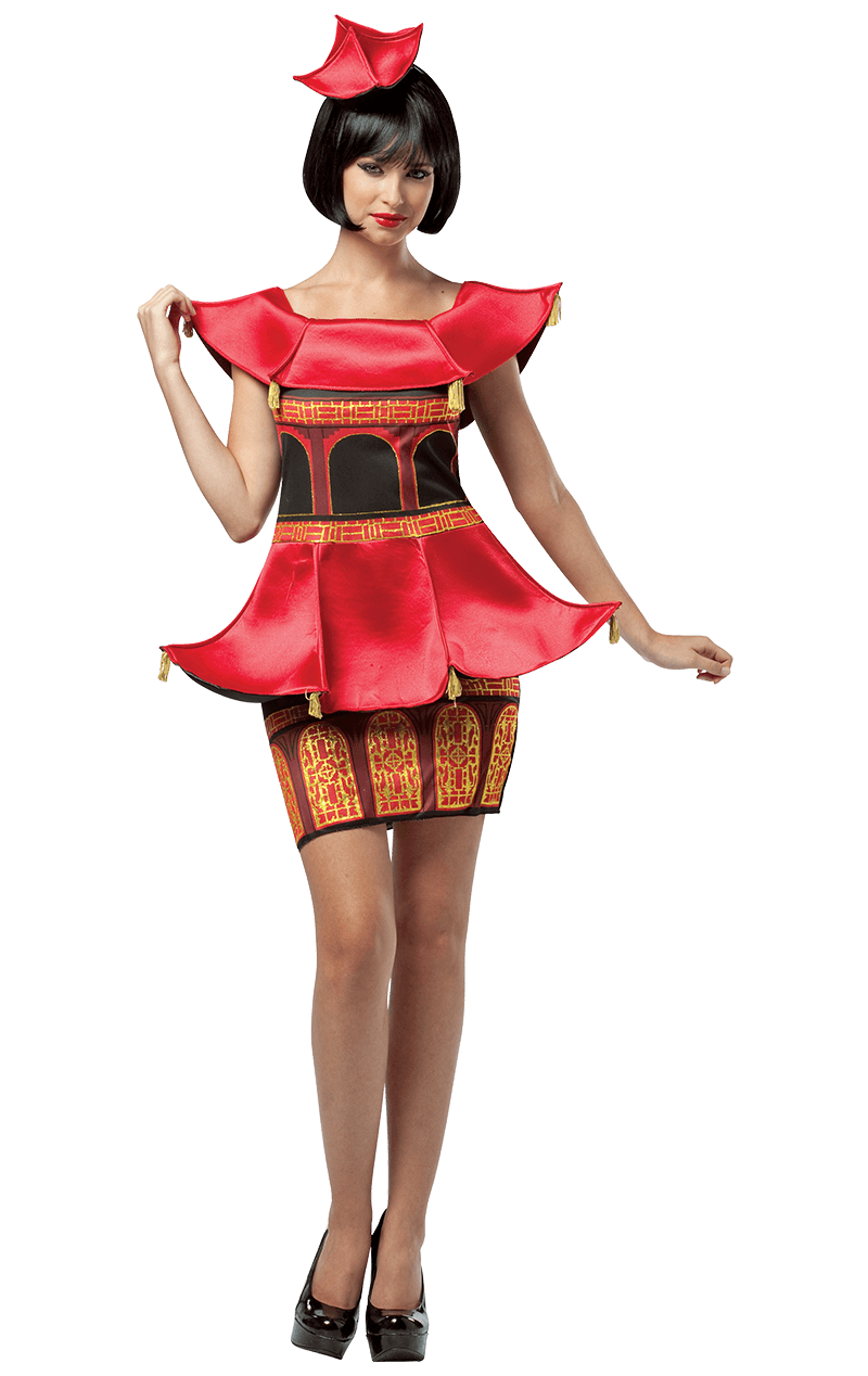 Ladies Asian Pagoda Dress Costume