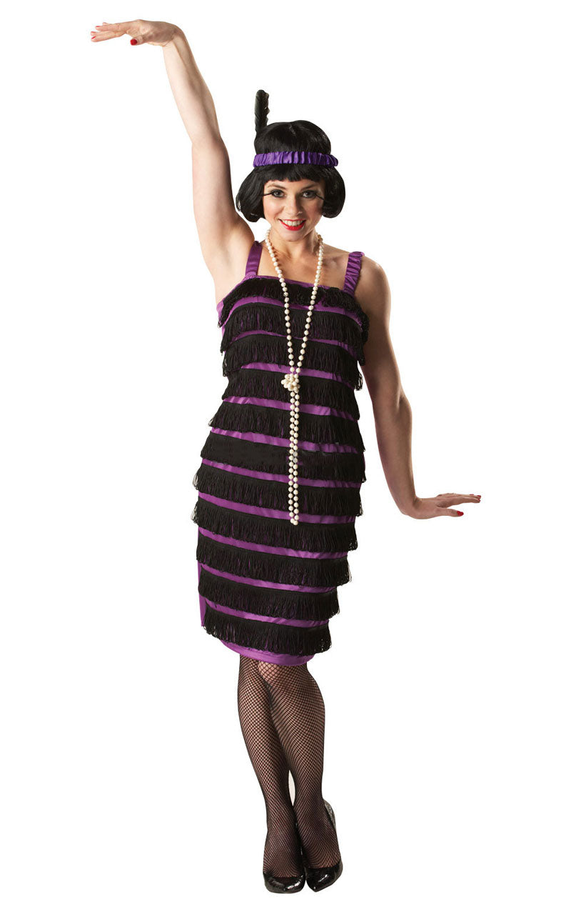 Purple and Black Flapper Dress
