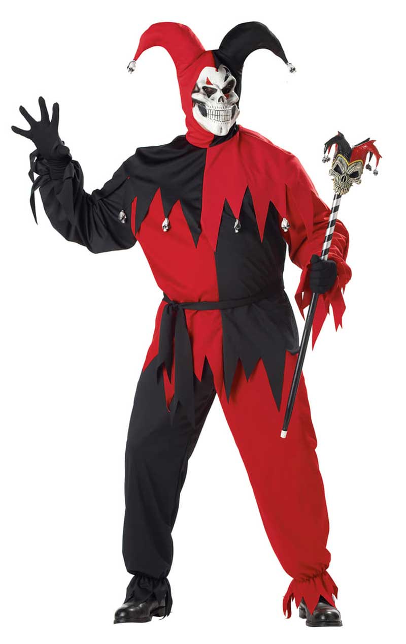 Mens Demon Jester Plus Size Costume